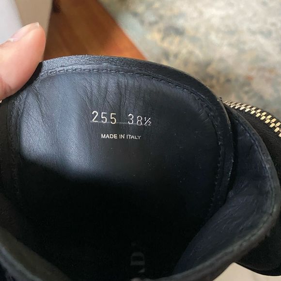 Prada Black Leather Combat Boots with Detachable Pouch - Picture 10 of 16